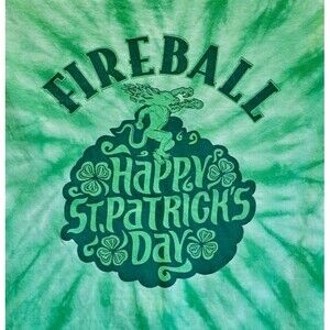 Fireball Whiskey Promo T Shirt St Patricks Day Tie Dye Dyenomite Dragon Small